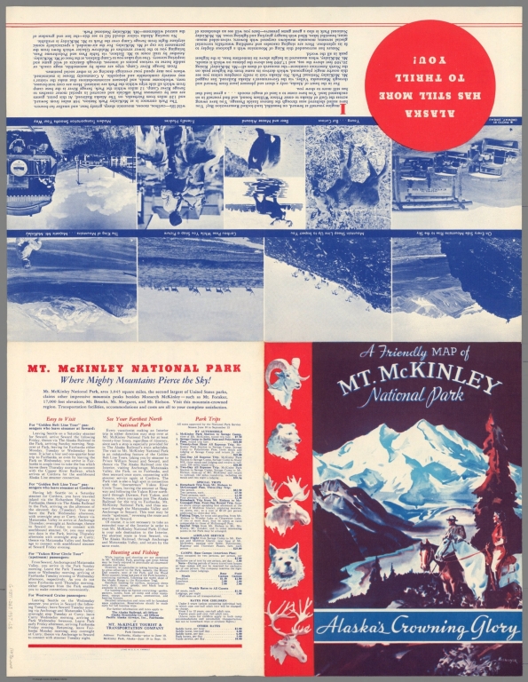 Covers: A friendly map of Mt. McKinley National Park : Alaska's crowning glory