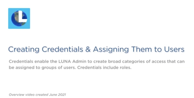 Creating Credentials & Assigning Them to Users