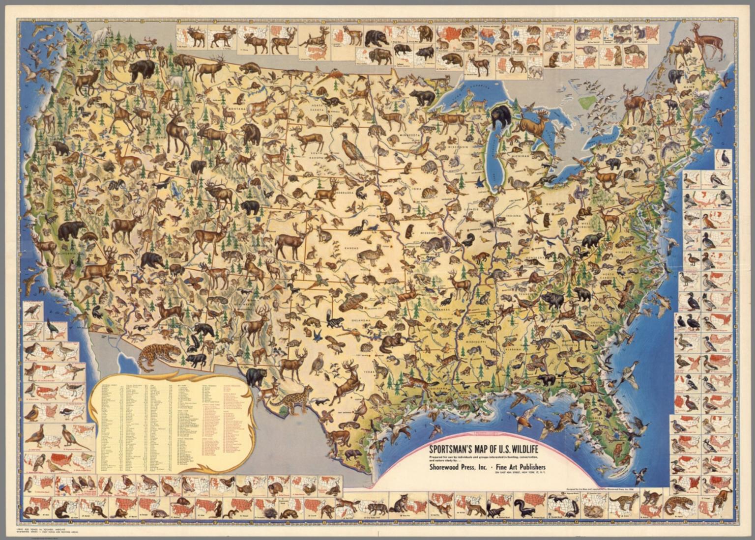 Sportmen's Map of U.S. Wildlife.
